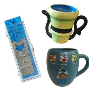 Disney Goofy Mugs and Mickey Pewter Bottle Opener